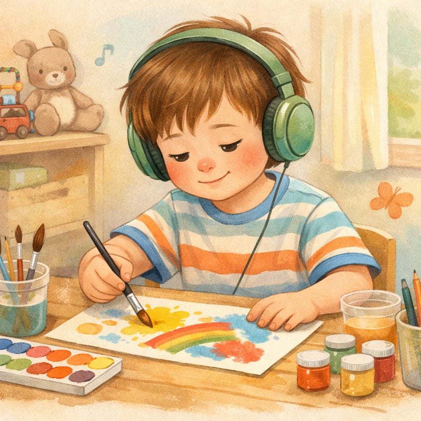 Child paint after tablet access is restricted.