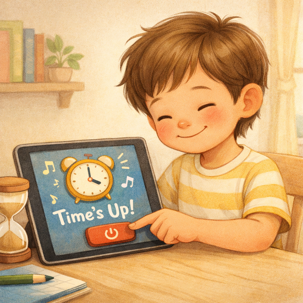 Child practicing mindfulness exercises in therapy to manage screen addiction habits.