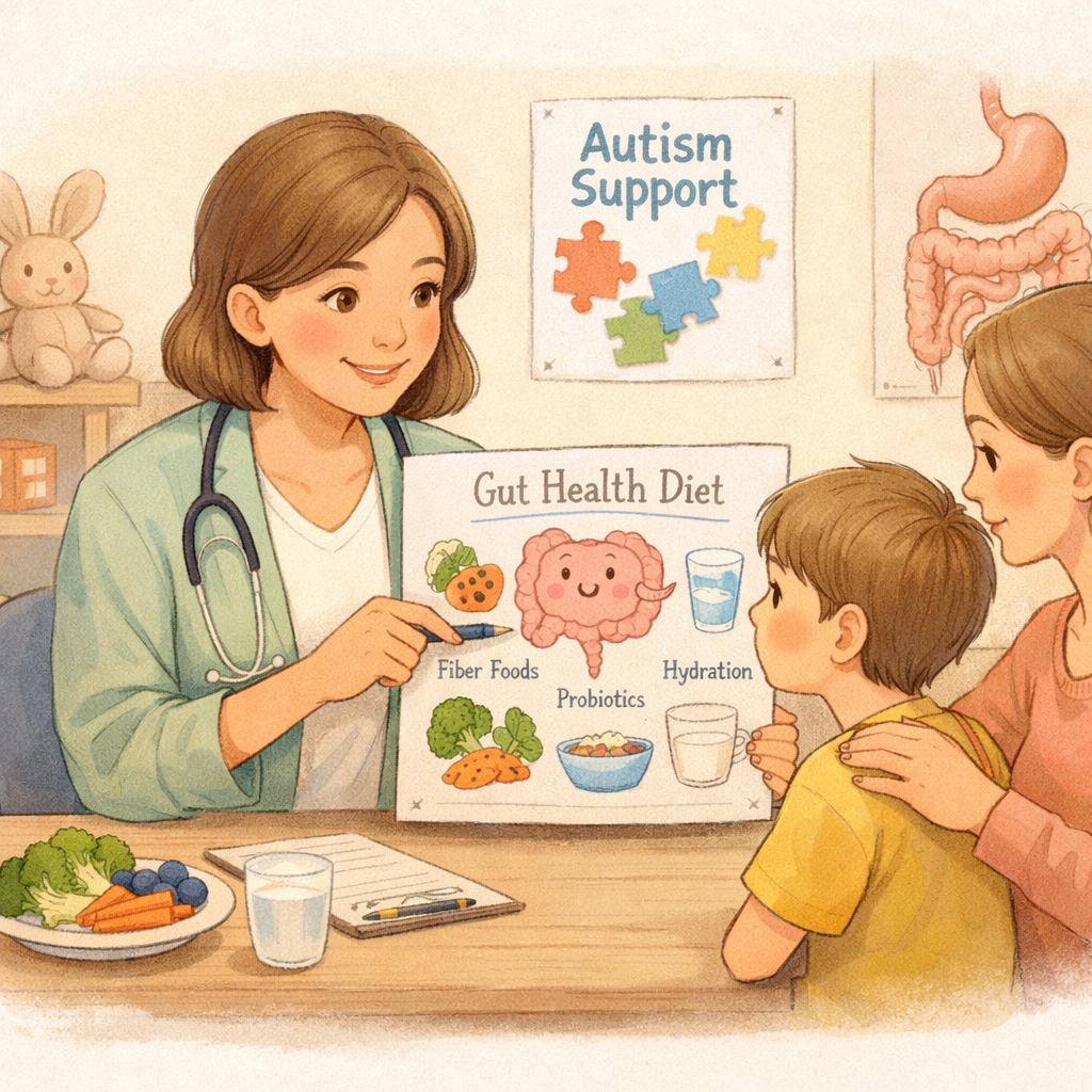 Infographic highlighting the role of the microbiome in behavior and digestion.