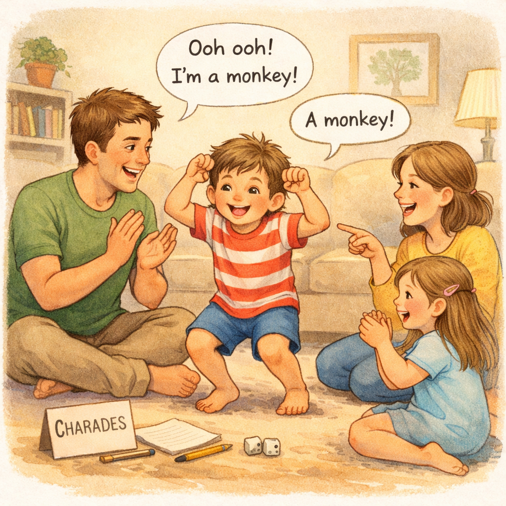 Family Playing Indoor Game Together-1