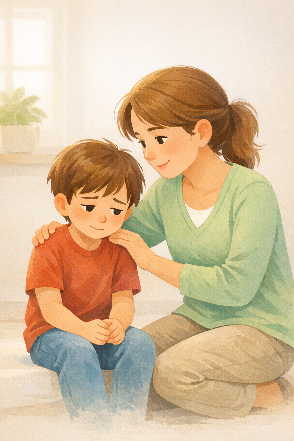 Parent Comforting Child in Stressful Situation