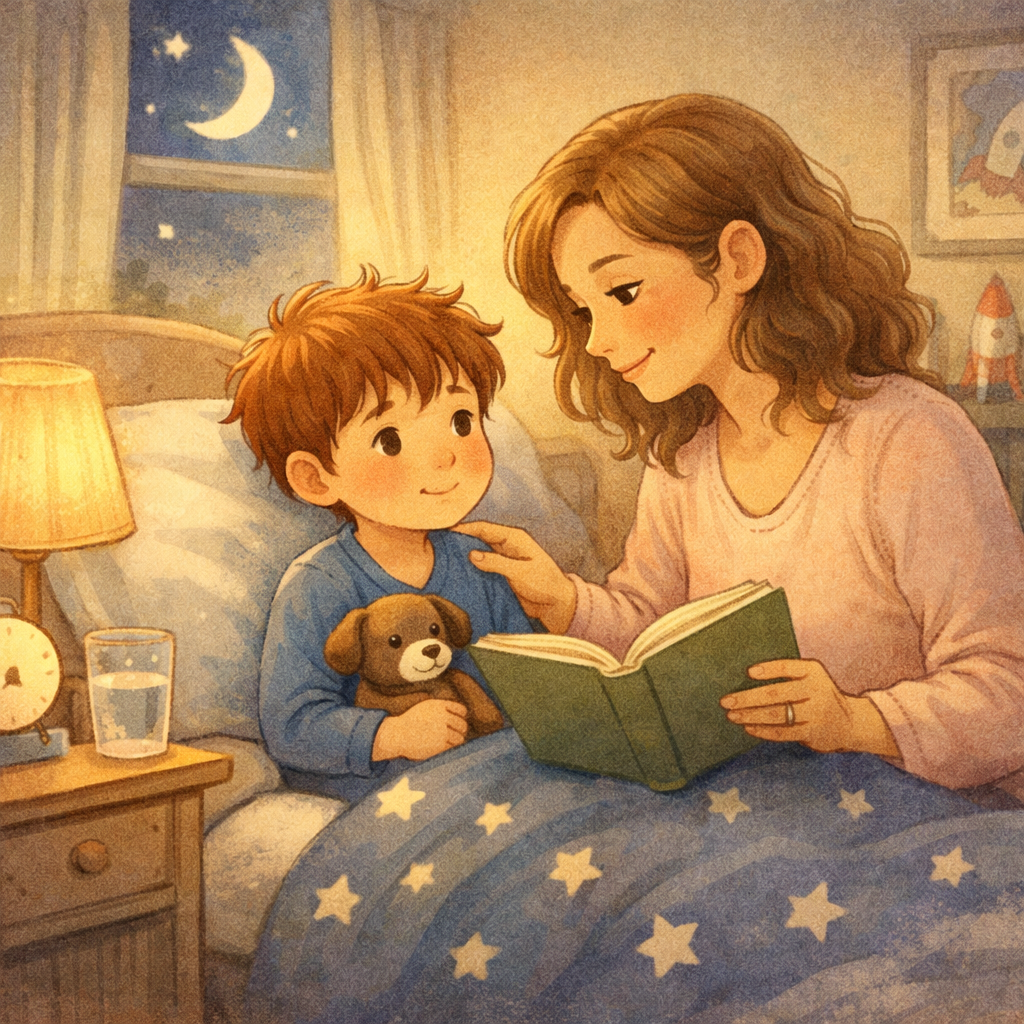 Parent Guiding Child with ADHD Through Bedtime Routine-1