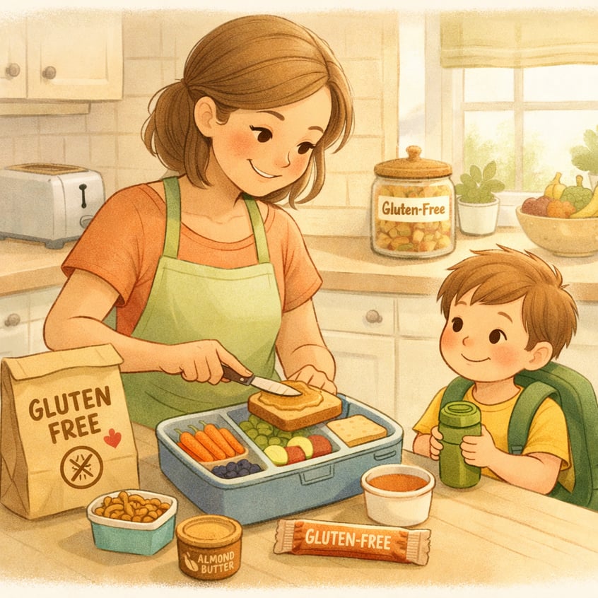 Parent Preparing GlutenFree Lunch in Organized Kitchen