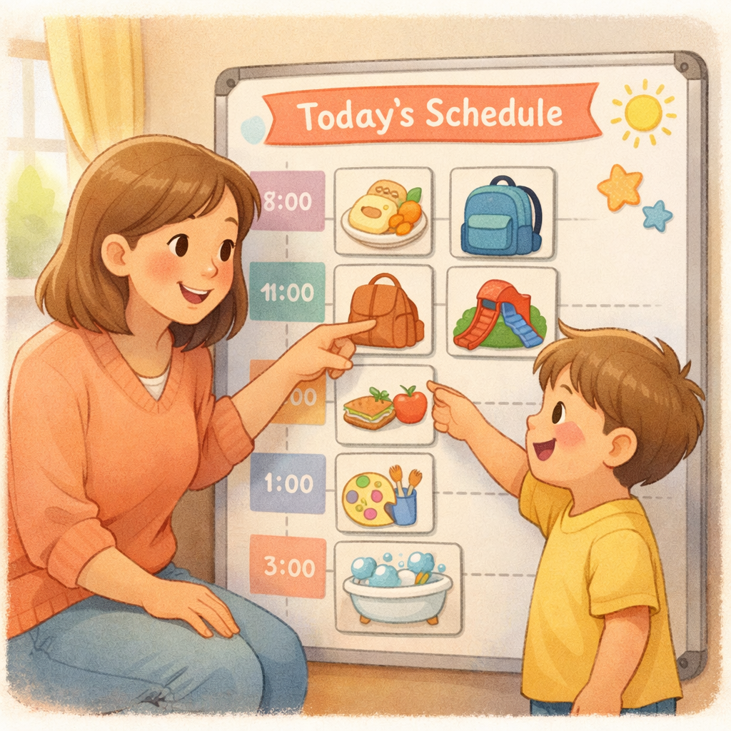 Parent and Child Planning Activities with Visual Schedule Board-1