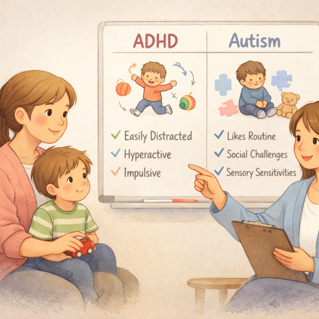 Parent and Specialist Discussing Behavioral Differences in Toddlers