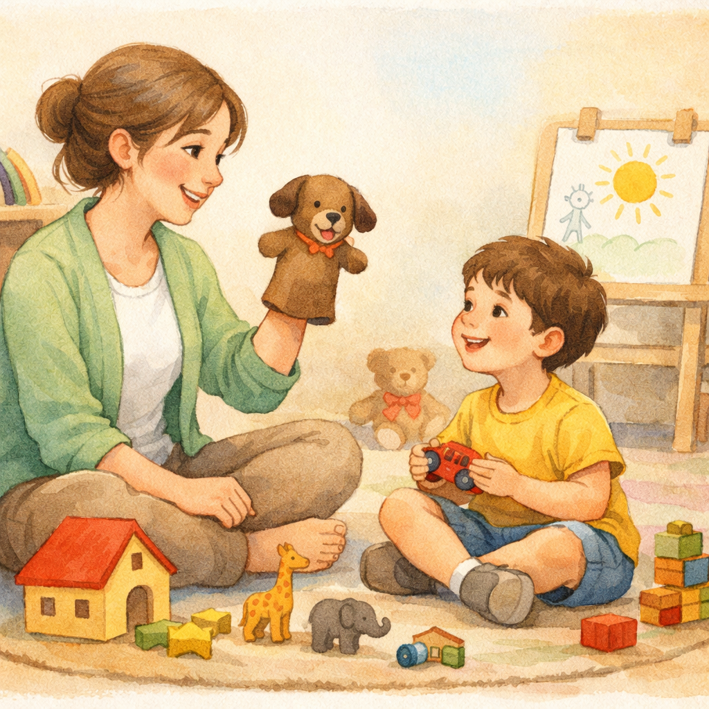 PlayBased Therapy Session with Young Child and Practitioner-1