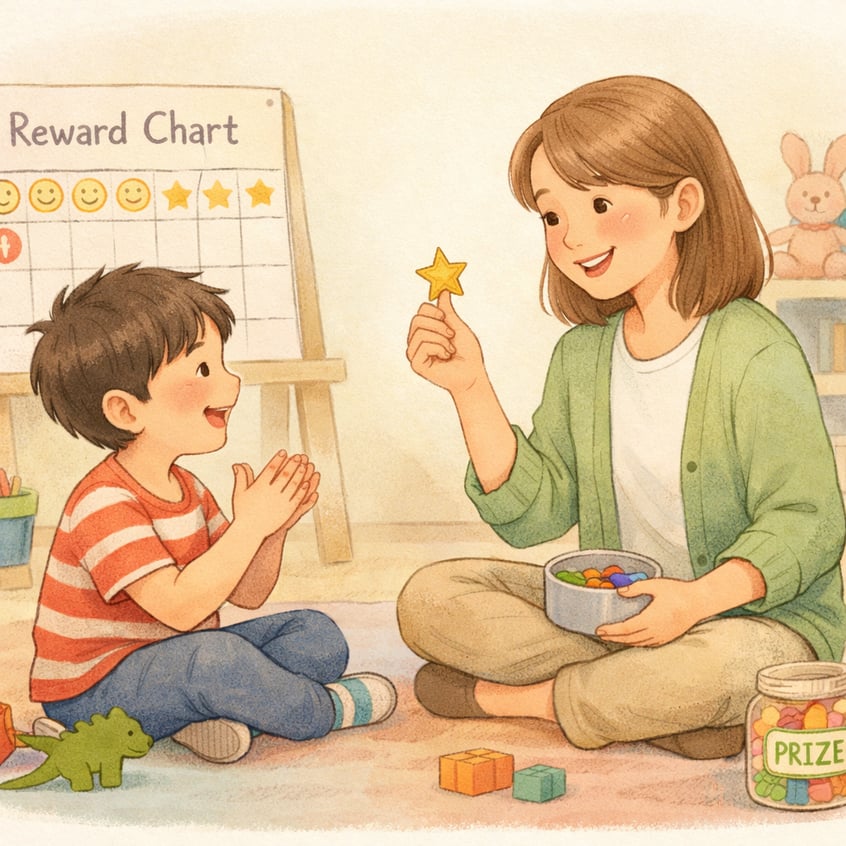 Positive Reinforcement Therapy Session with Autistic Child