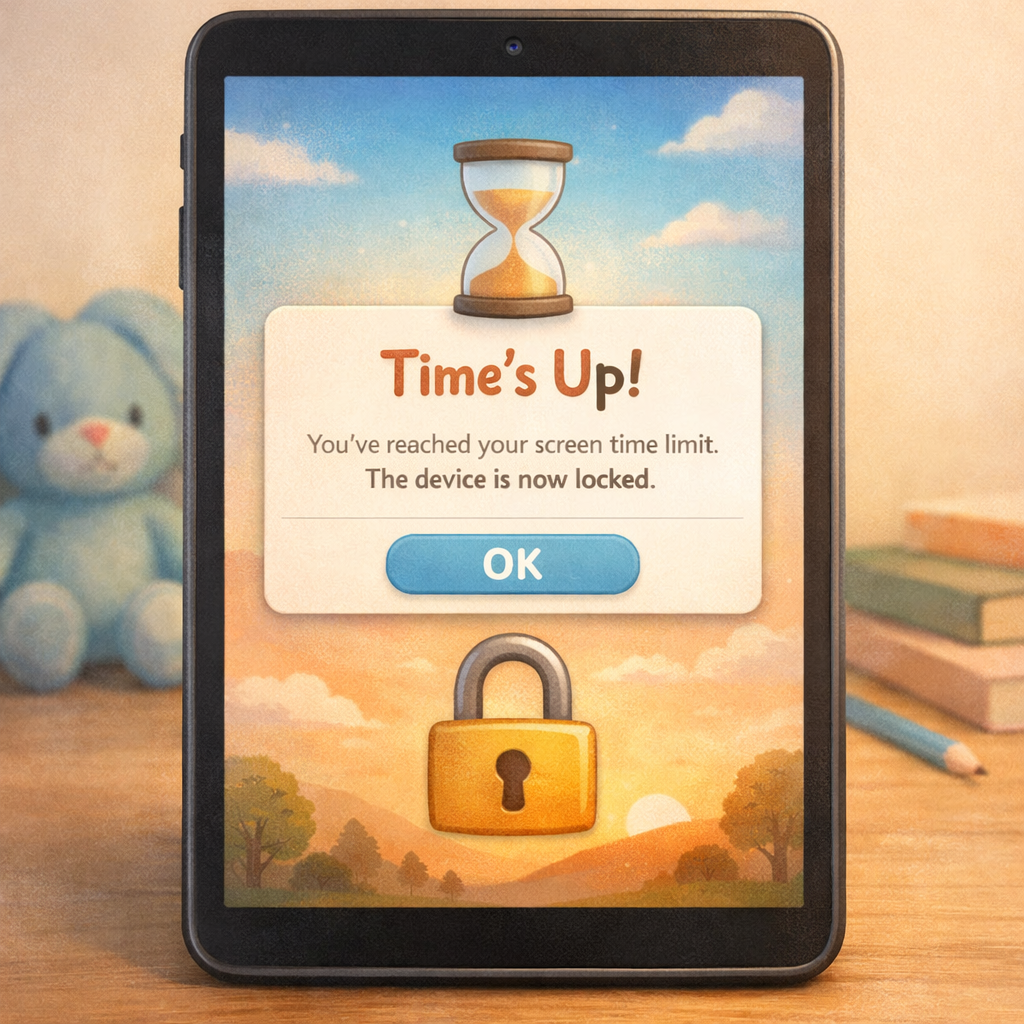 Screen Time Reached Notification on Childs Tablet-1