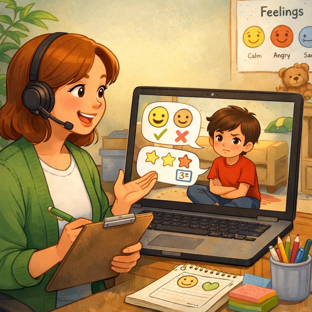 Therapist Conducting Online Therapy Session at Home-1