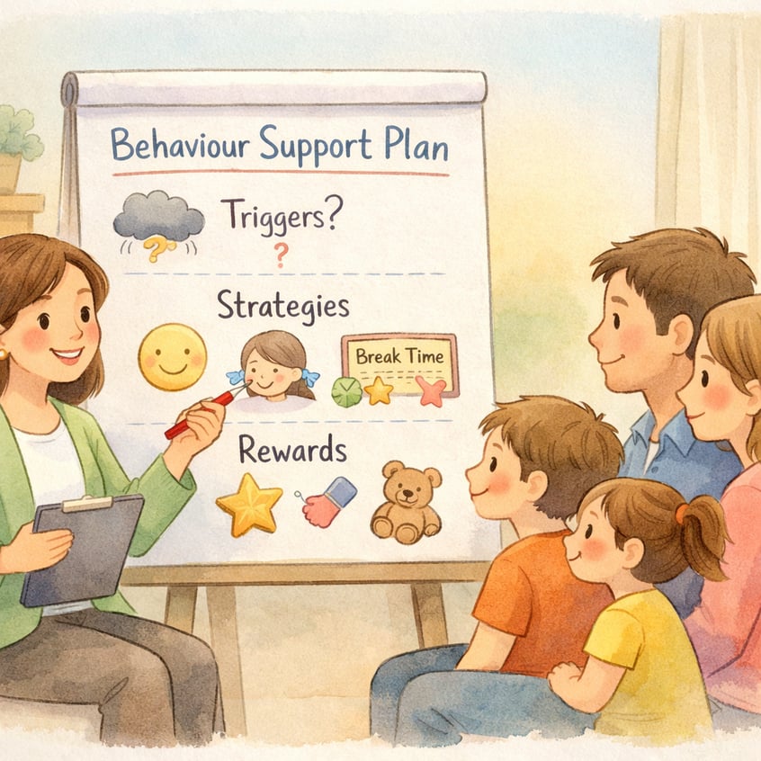 Therapist Explaining Behaviour Support Plan to Family-1