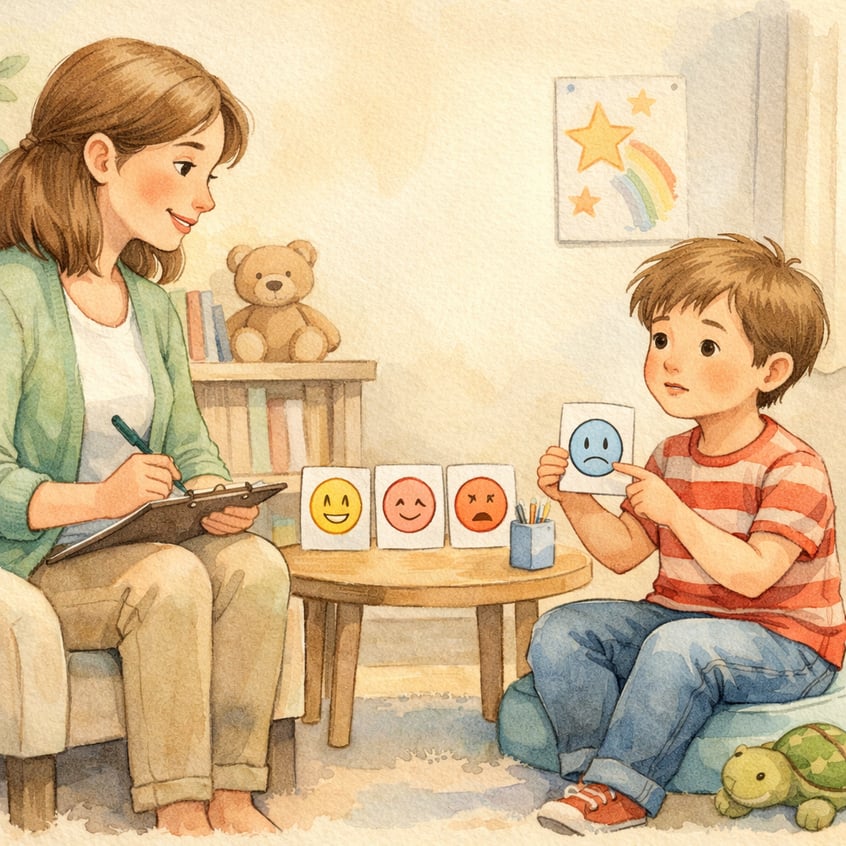 Therapist and Child in Behavioral Therapy Session