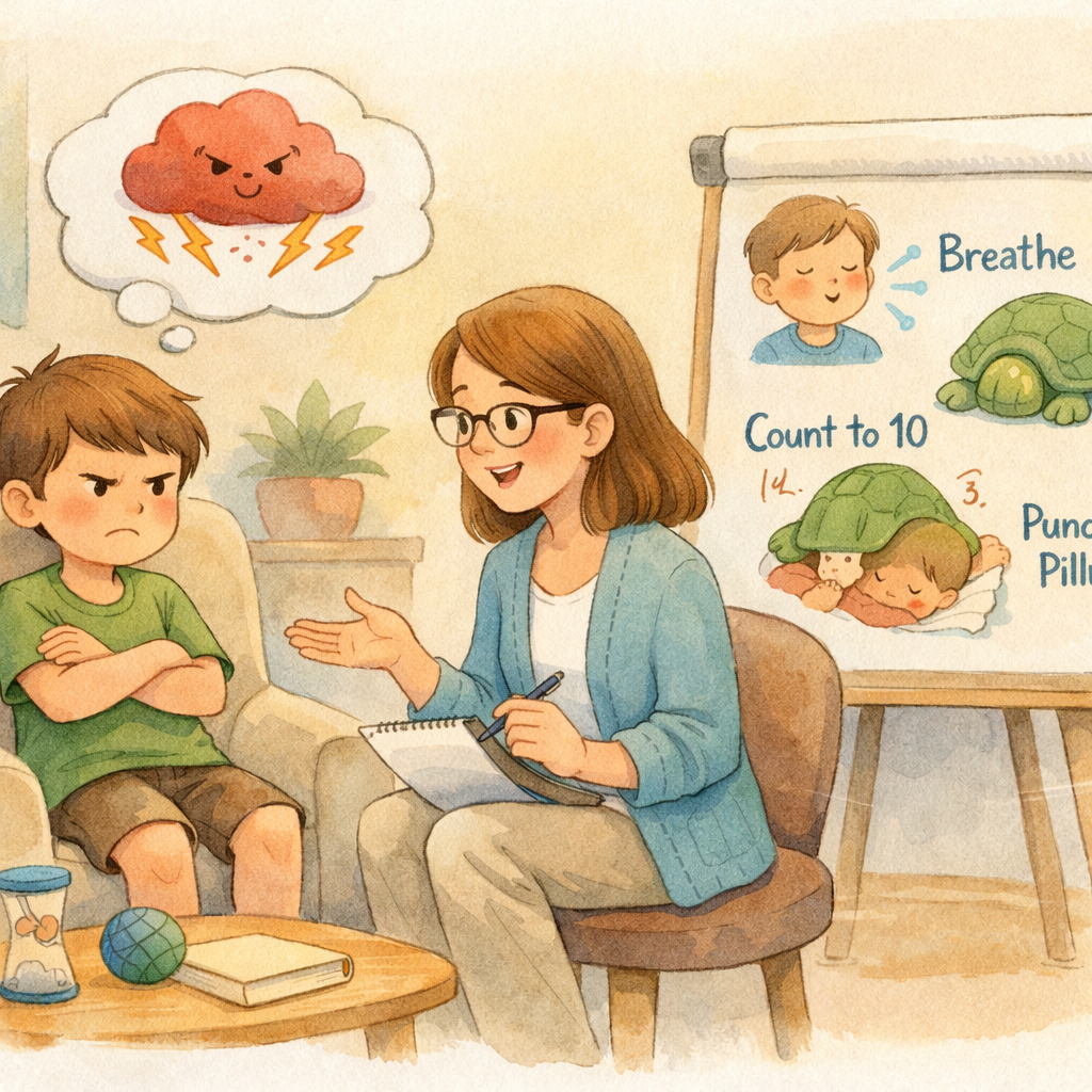 Therapist and Client Discussing Anger Management-1