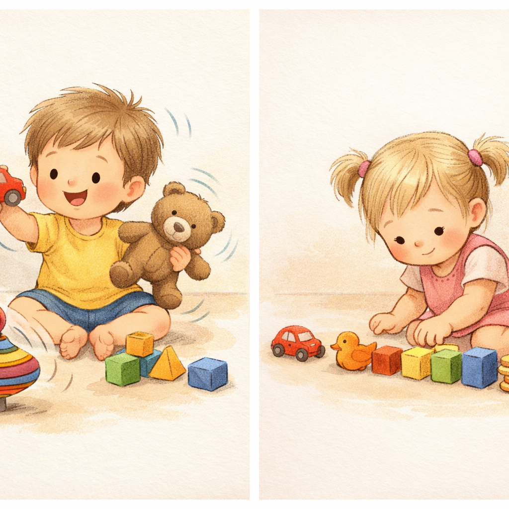 Toddler Playtime with Toys and Blocks