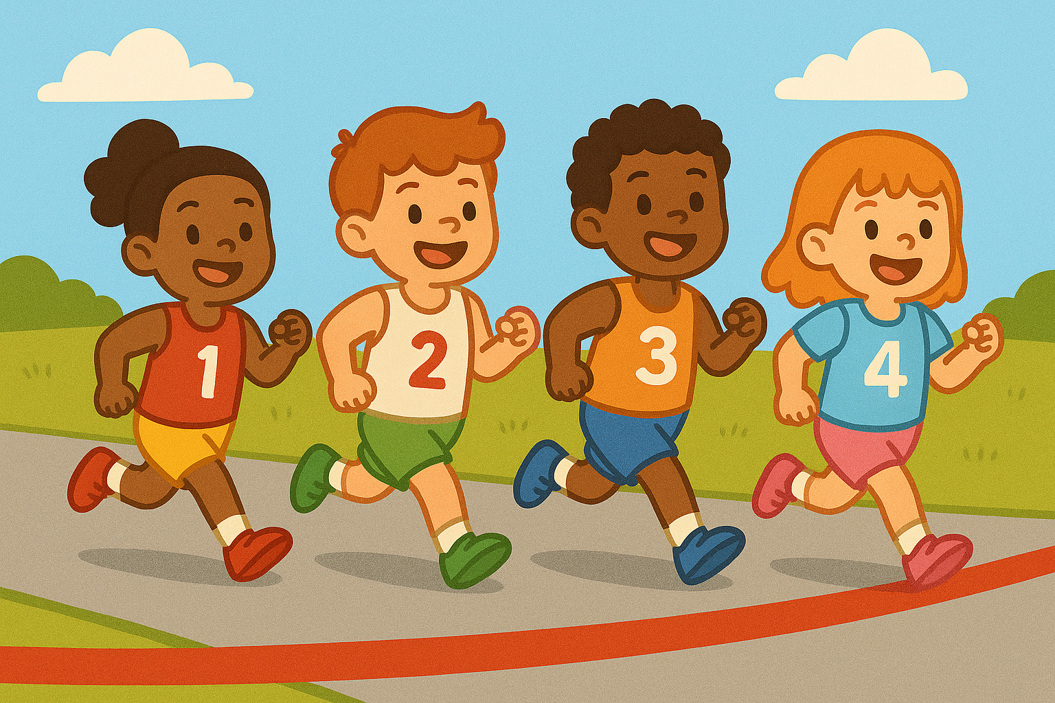 Children participating in a fun run, showing how physical activity builds emotional resilience
