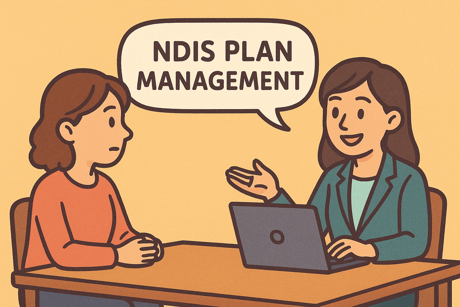 A mother looking concerned while speaking to an NDIS planner