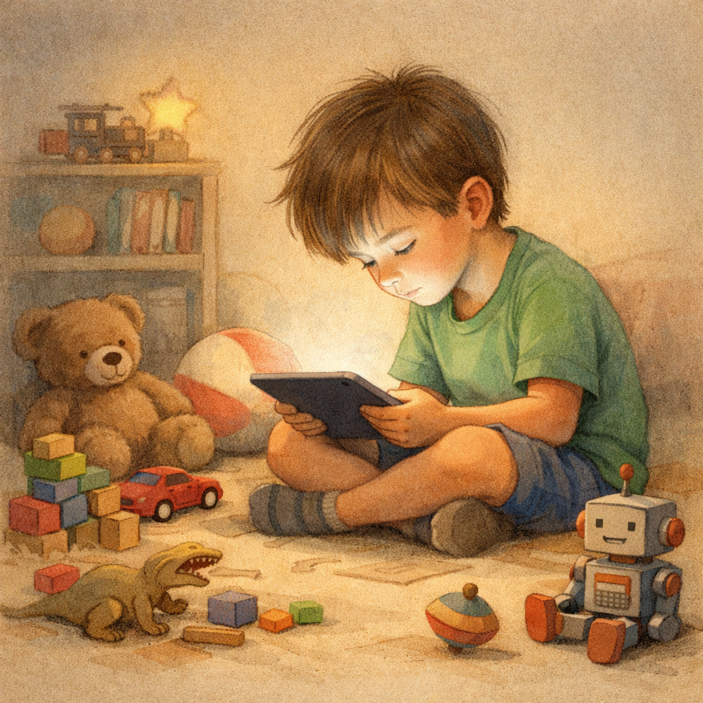 A young adult sitting alone in a dark room, illuminated only by the glow of a smartphone screen late at night.