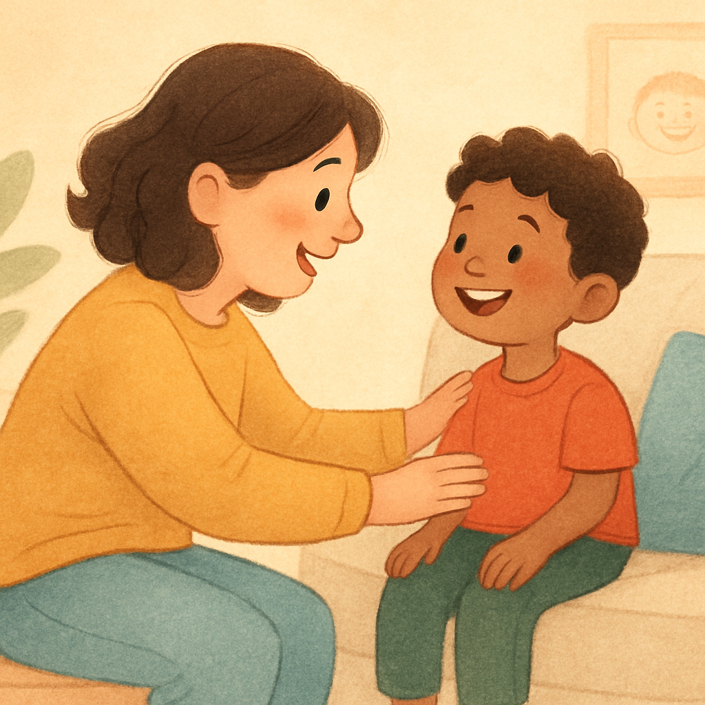 Illustration showing early intervention strategies supporting positive behaviour in a child.