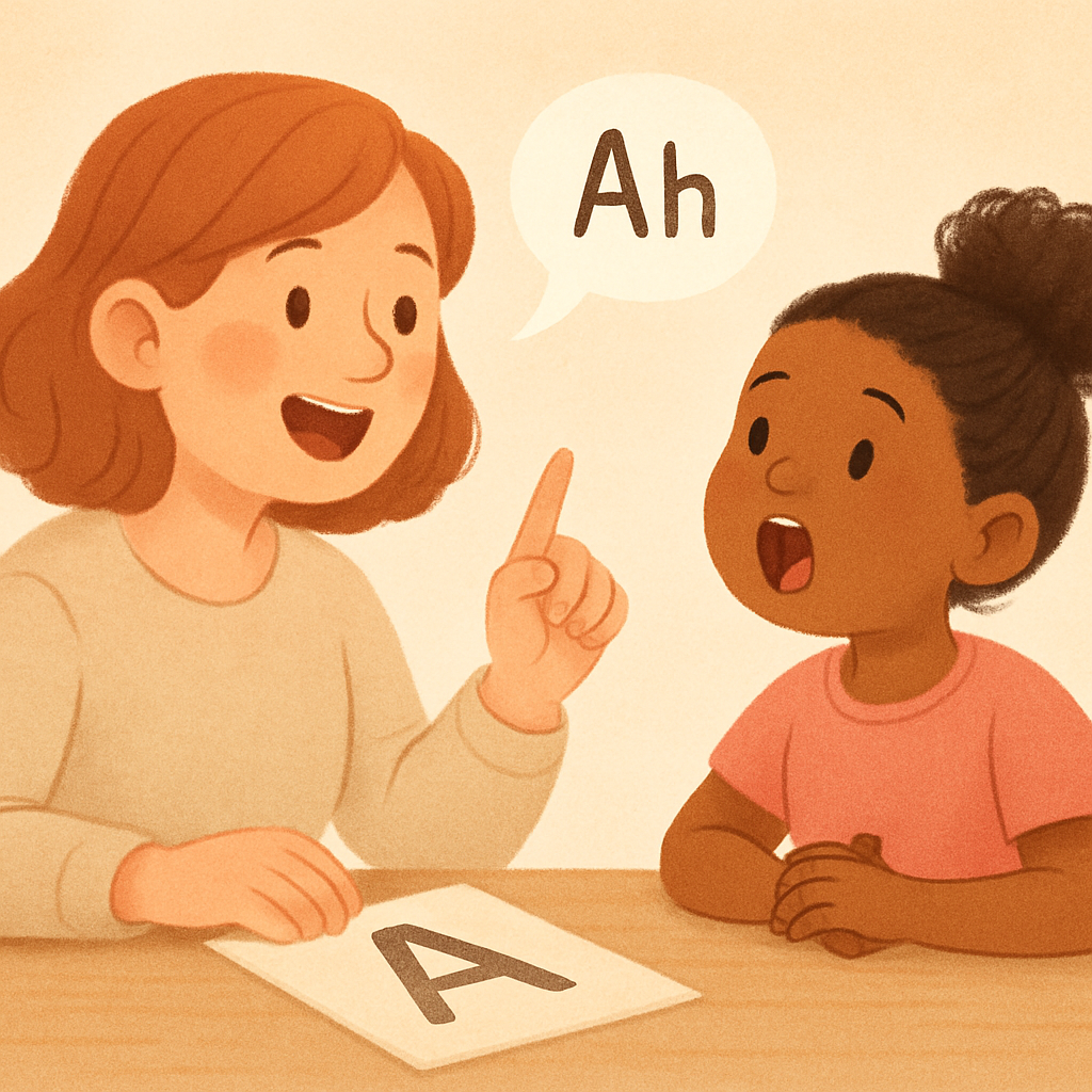 Speech pathologist working one-on-one with a child to improve speech and language skills.