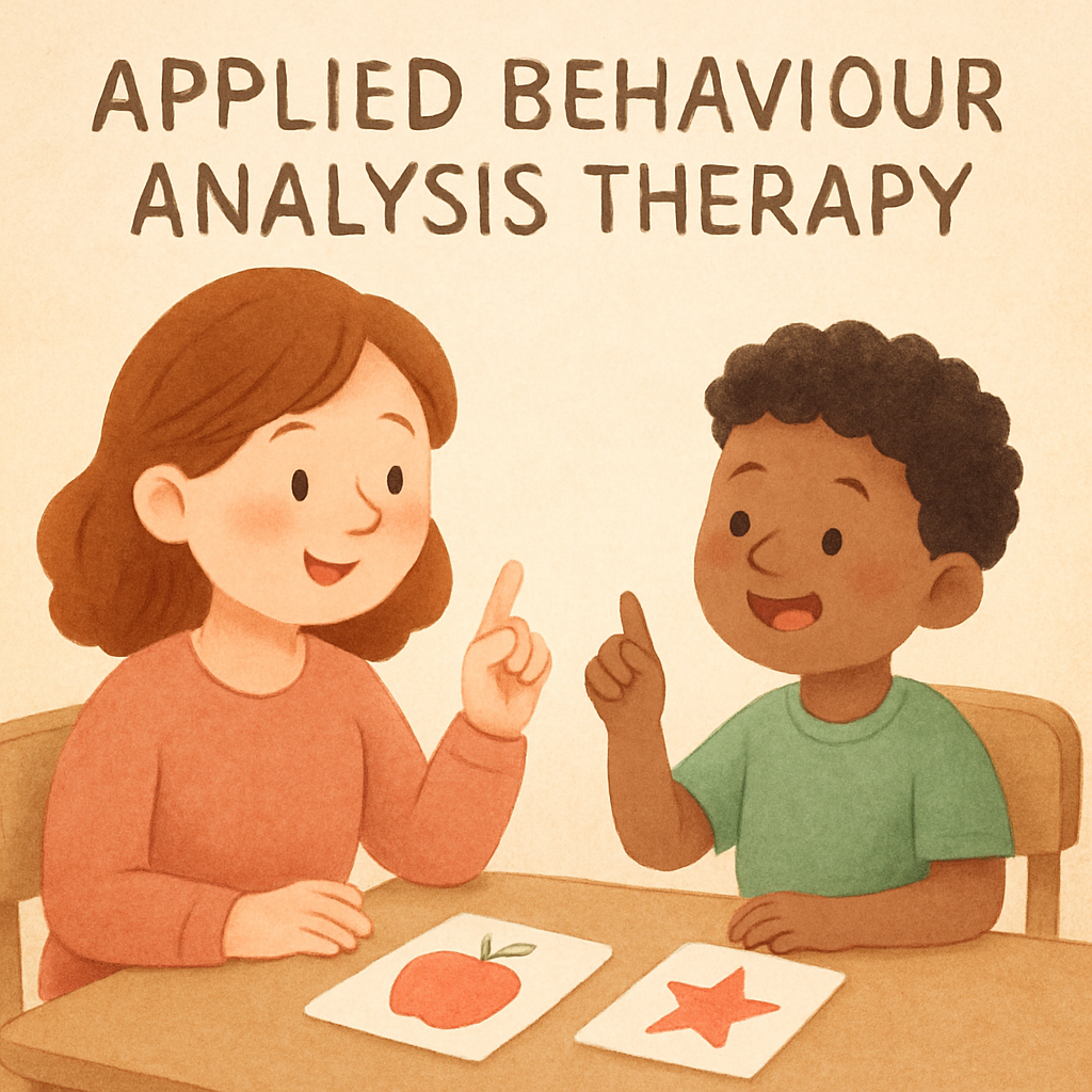 ABA therapist working one-on-one with a child during an applied behaviour analysis session.