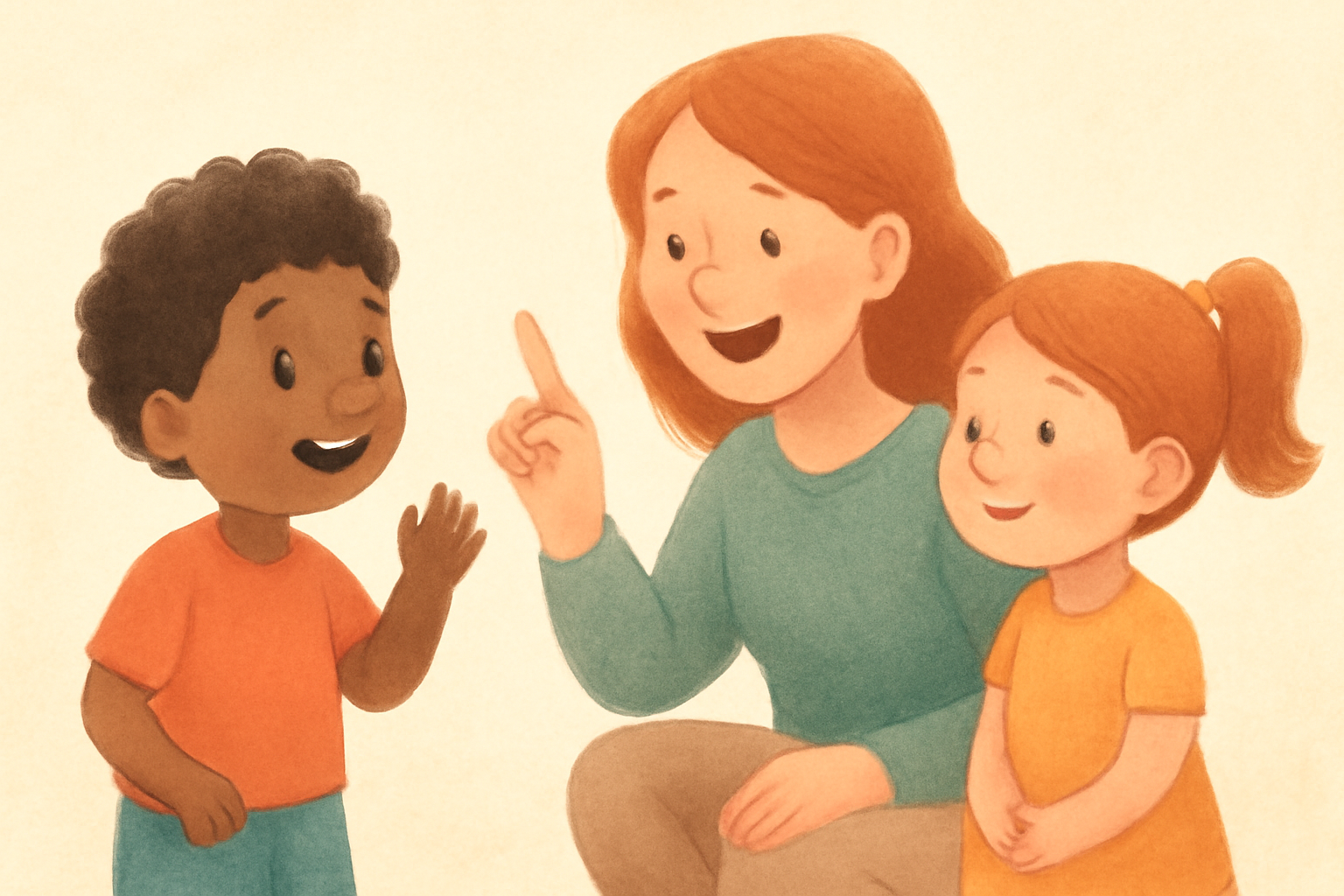 Teacher using behaviour management strategies.