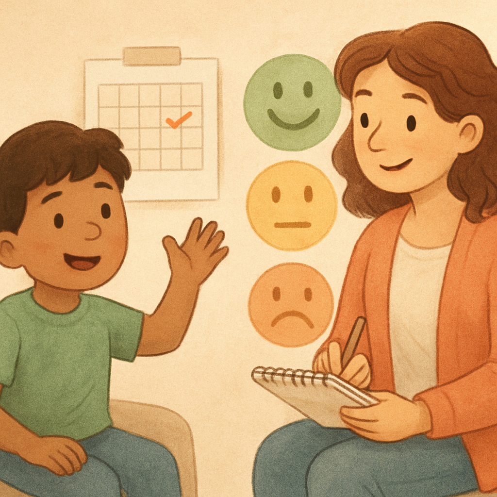 A chart showing positive behavior goals and progress tracking.