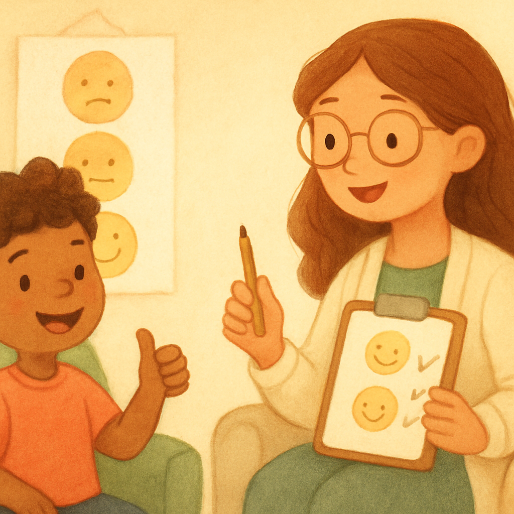 Therapist observing and guiding a client during a structured behavior therapy exercise.