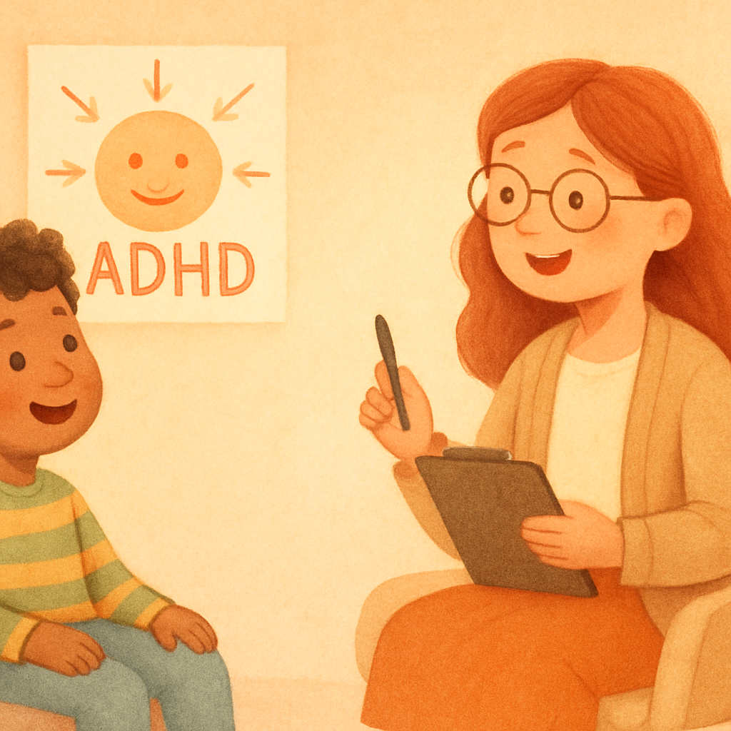 A child learning appropriate responses through therapeutic activities.