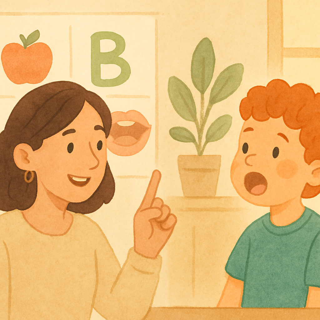 Speech therapy session focused on improving a child’s language development.