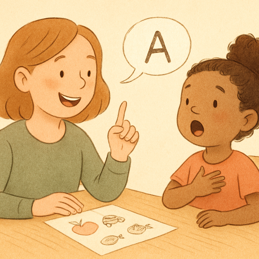 Therapy session focused on improving pronunciation and clarity.