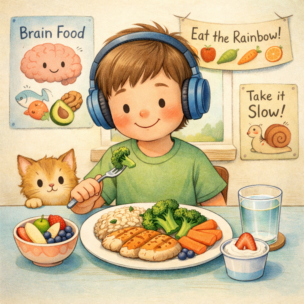 Healthy balanced meal designed for better nutrition for children with autism.
