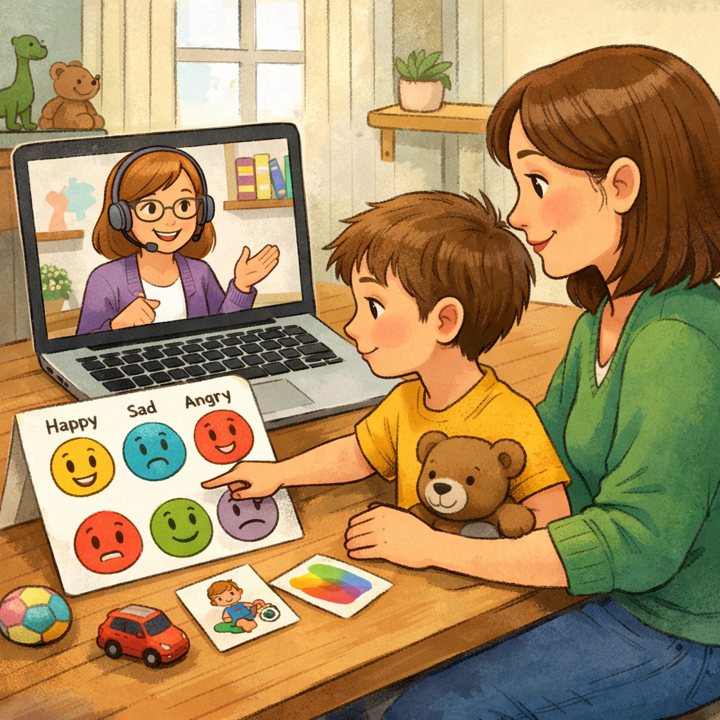 Parent and Child Online Therapy Session
