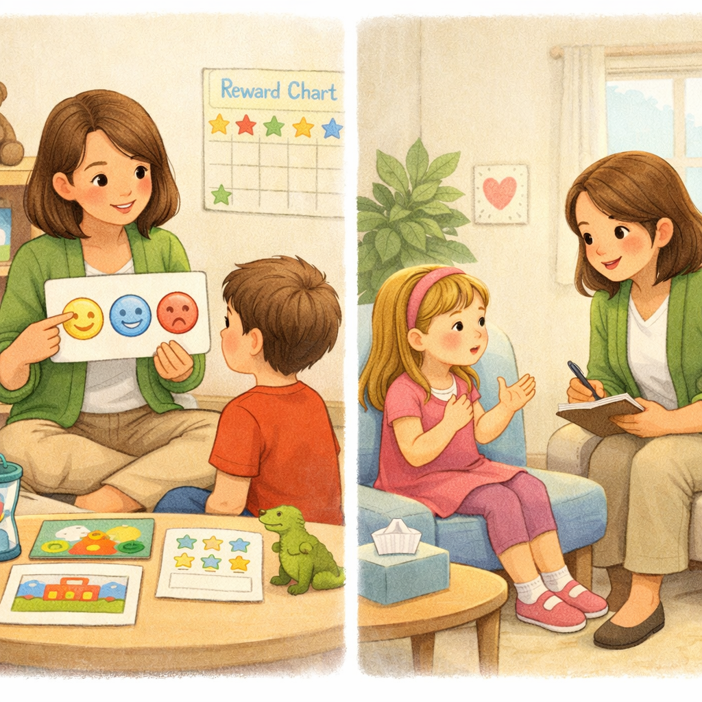 Therapist with Structured Exercises in Behavioural Therapy Session